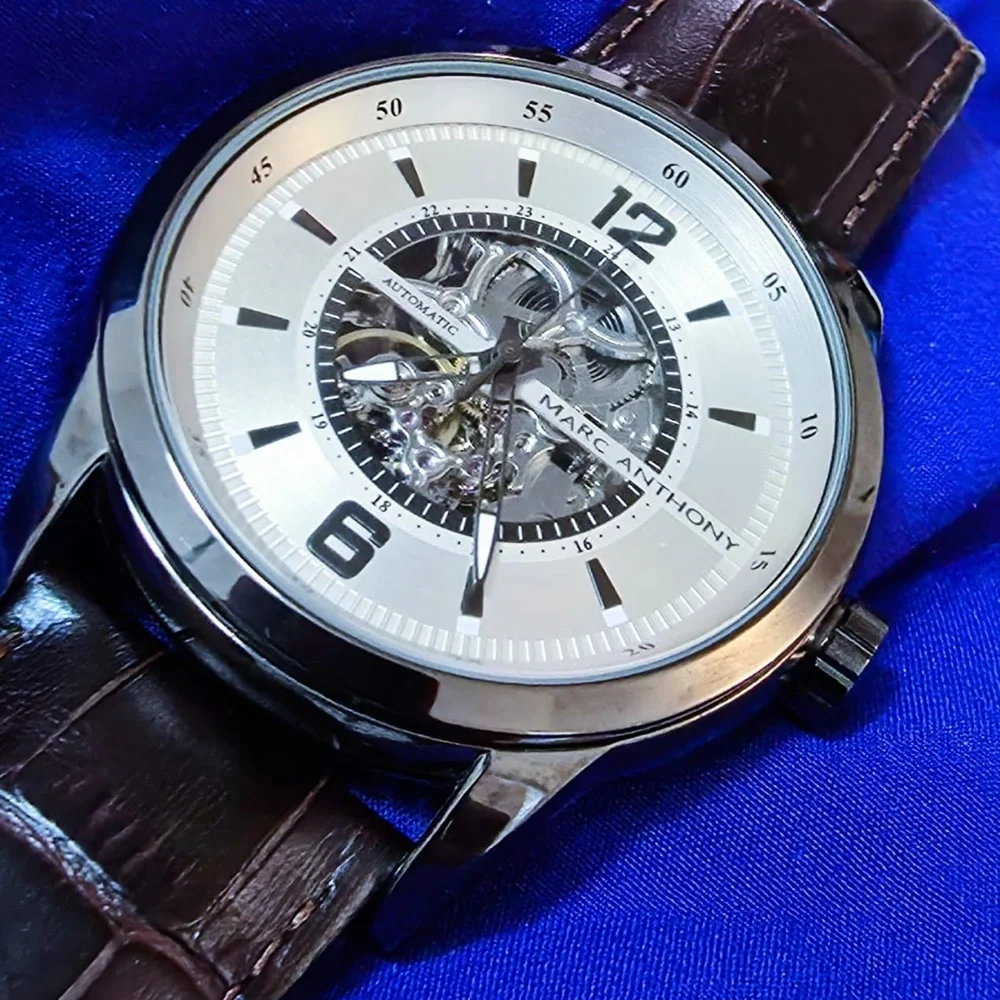 Marc Anthony Skeleton Dial 49mm Automatic Classic Mens Watch